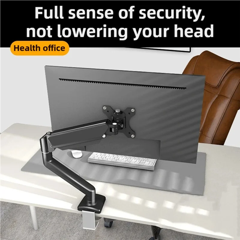 

B08B-Ergonomic Desk Mount Computer Monitor Arm With Adjustable Pneumatic Spring–Fits 17-32 Inch Screens Stand