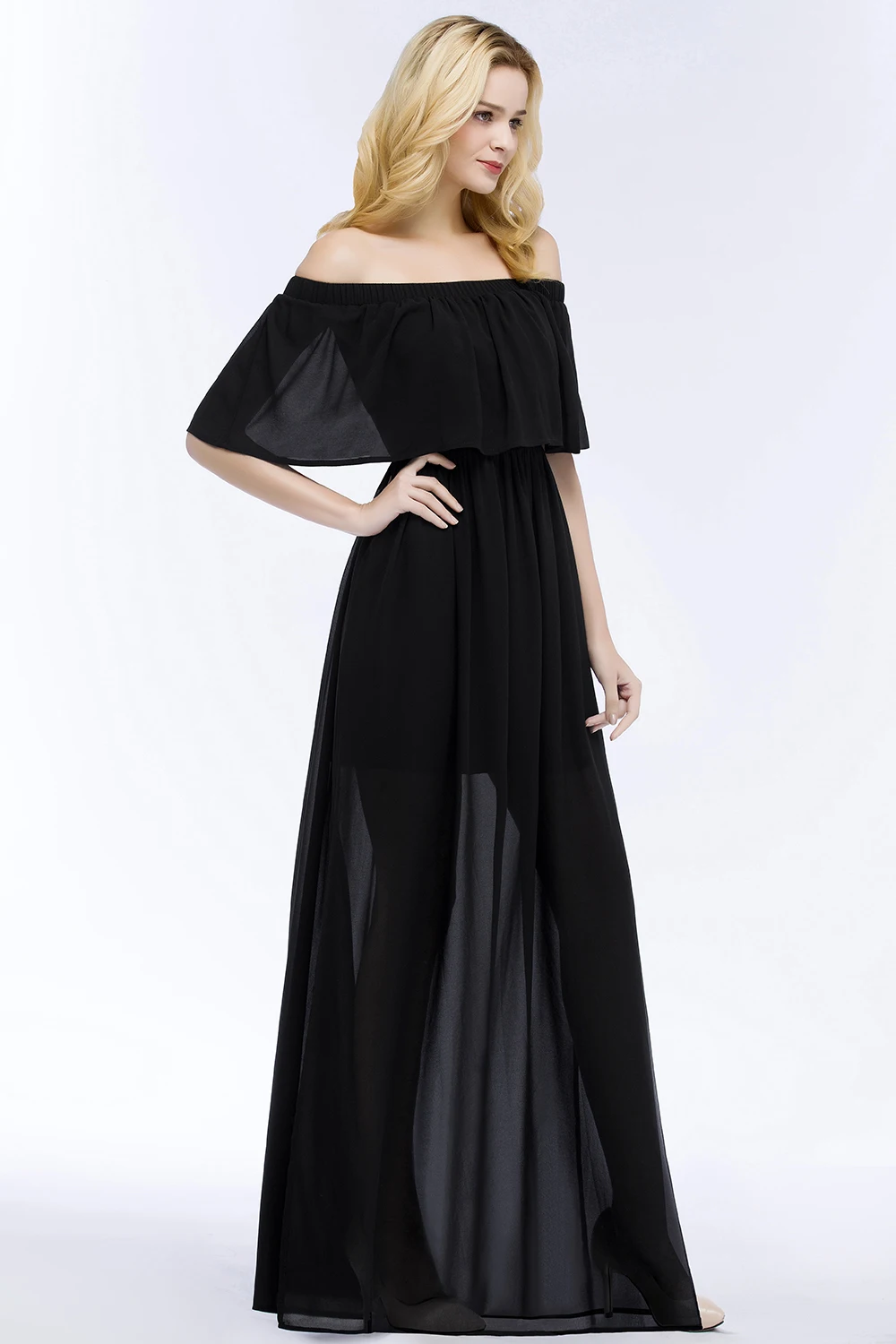 Elegant Off-Shoulder Dark Green Prom Dresses Side Slit Long Skirt Floor Length A-line Evening Party Maxi Gown Robe de Soiree