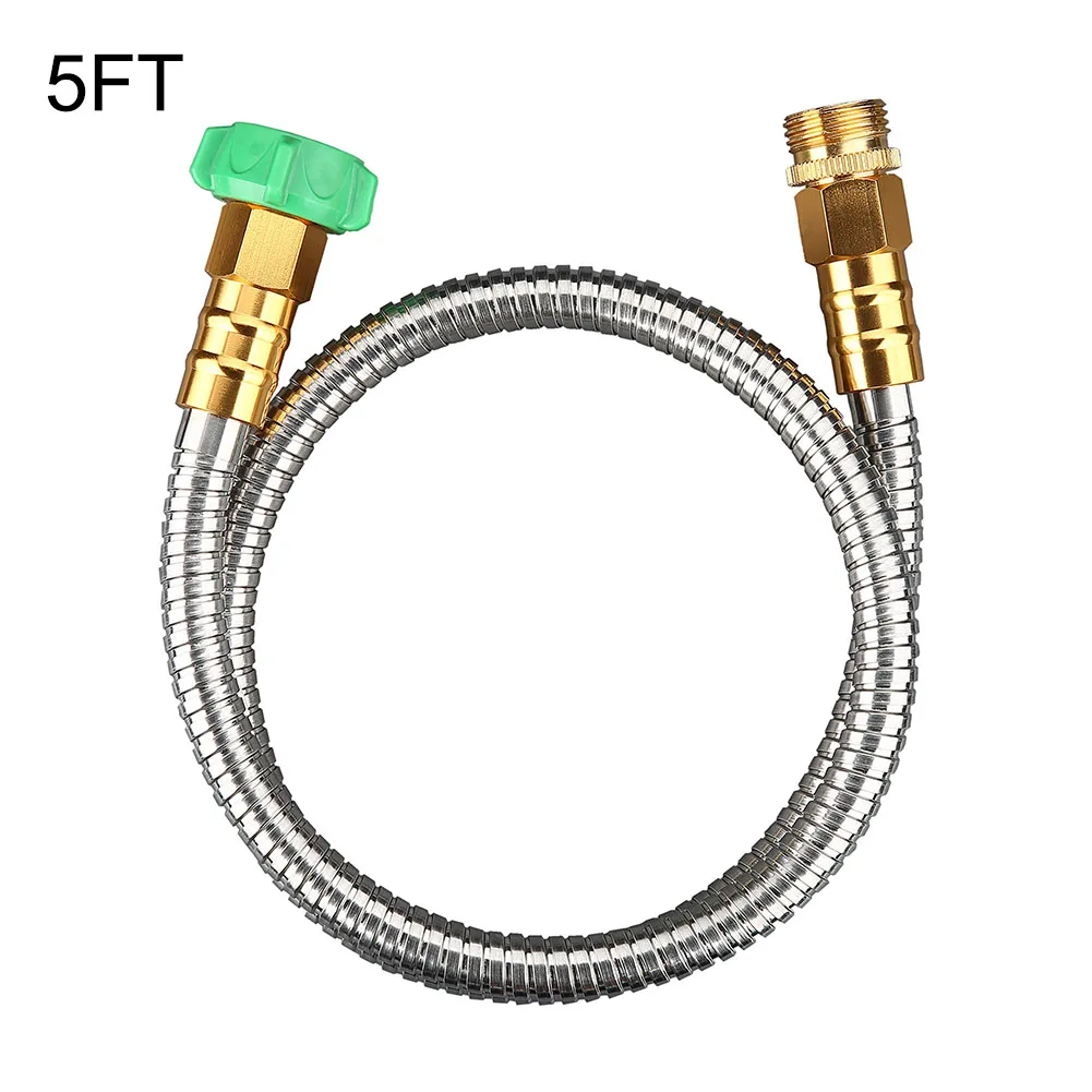 304 Stainless Steel Metal- Garden Hose With Nozzle Flexible Portable Anti-Leakage Lightweight  Non-Kink Water Hose 3FT 5FT 10FT