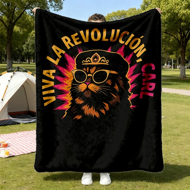 Viva La Revolucion Carl Flannel Blanket, Dungeon Crawler Carl Fan Art Gift Flannel Throw Cozy Blanket