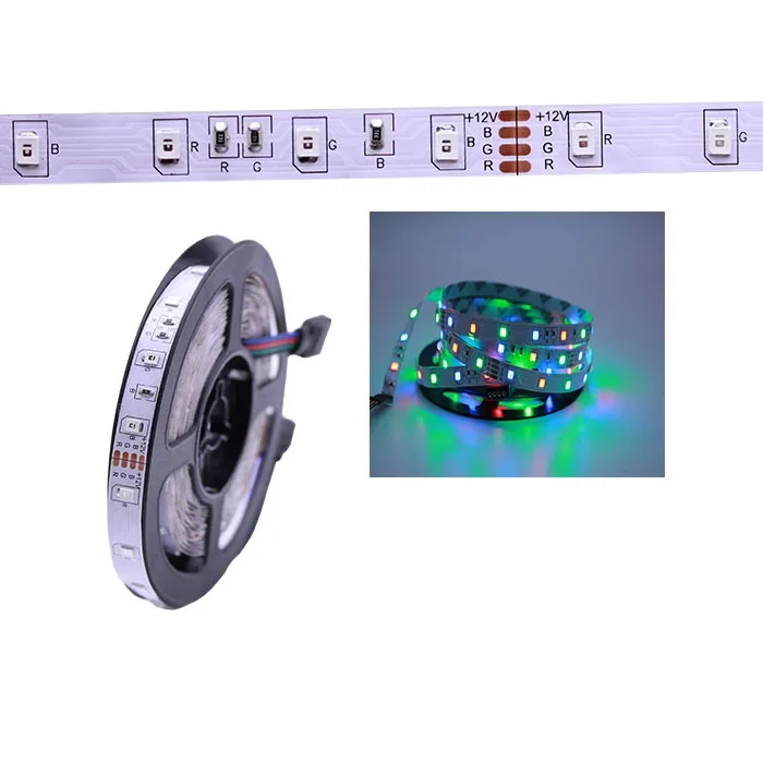 5M/lot SMD 2835 60Leds/M 5M 300 lampu setrip Led DC 12V Strip LED fleksibel, warna cahaya putih/hangat putih/biru/merah/hijau/kuning