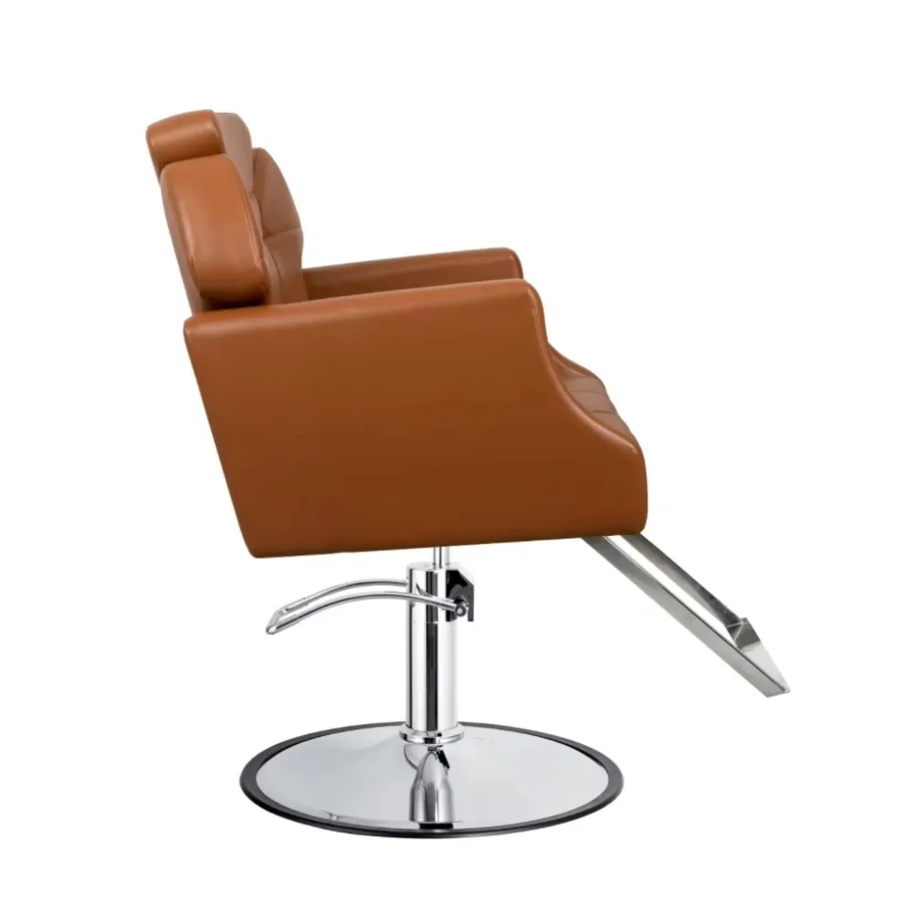 Brown Styling Chair for Barber New Reclining Barber Chair Beautiful Salon Furniture for Make Up