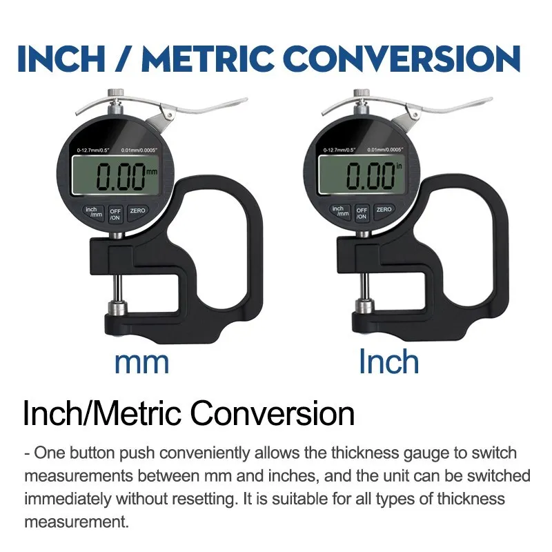 Micrometer Thickness Meter 0-10mm 0-25mm 0.01mm/0.001mm Digital Micrometer Electronic Meter Rular Thickness Tester