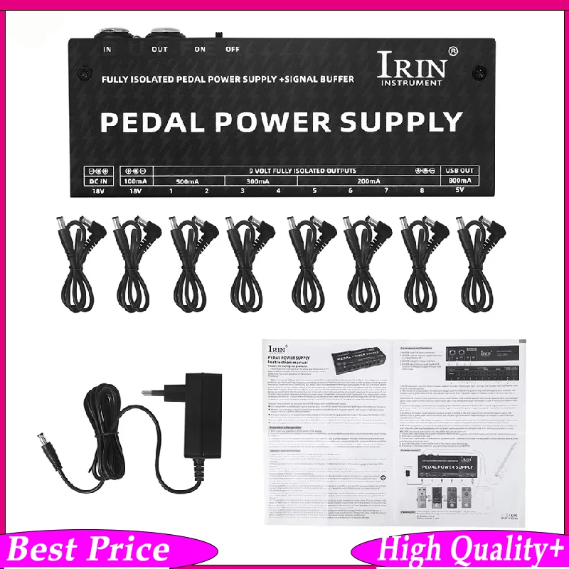 irin-pw-2-peedal10-channel-multichannel-effects-pedal-power-supply-isolation-9-outputs-5-current-flows-protection-guitar-parts