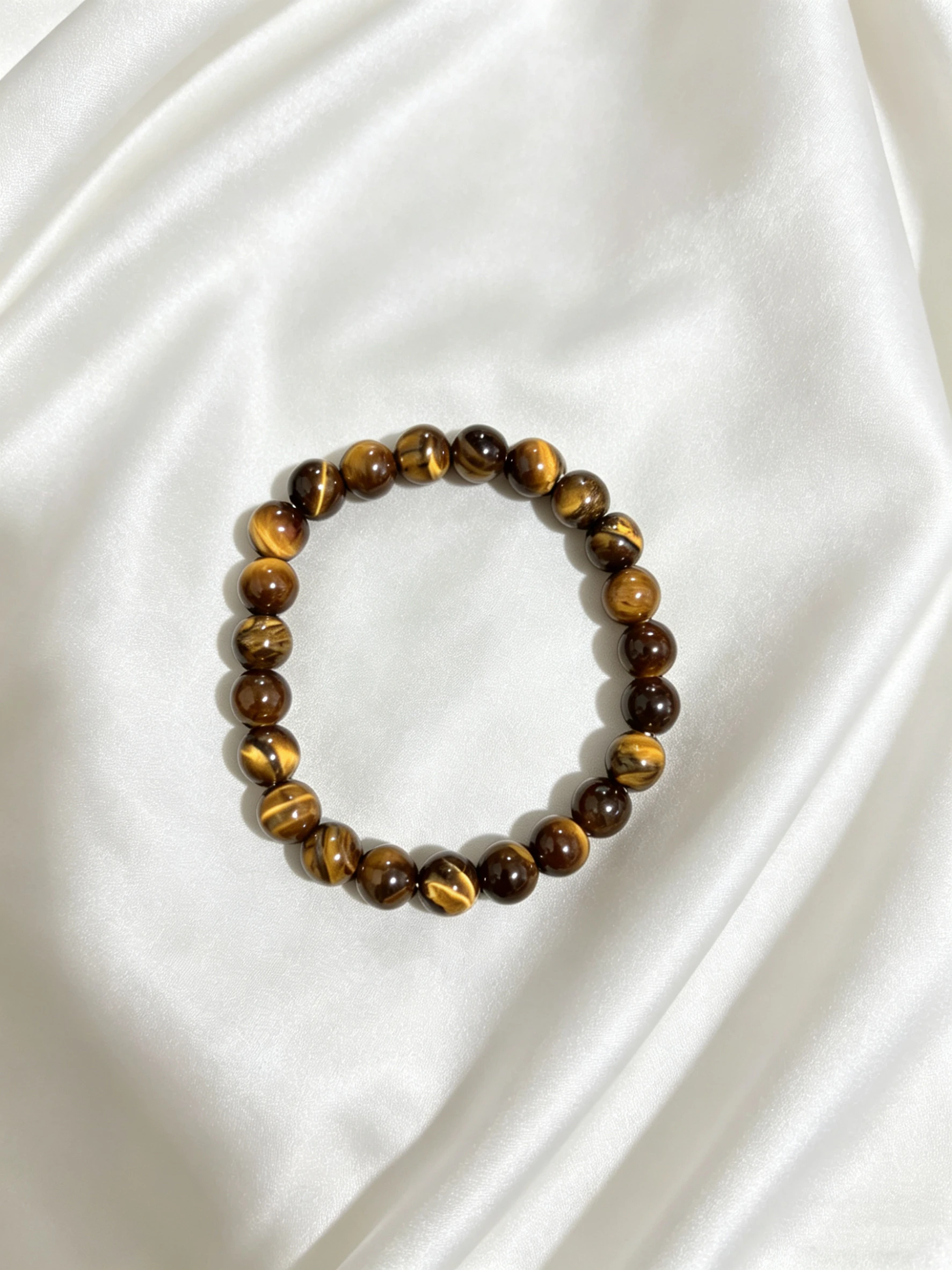 Natural tiger-eye stone bead elastic bracelet