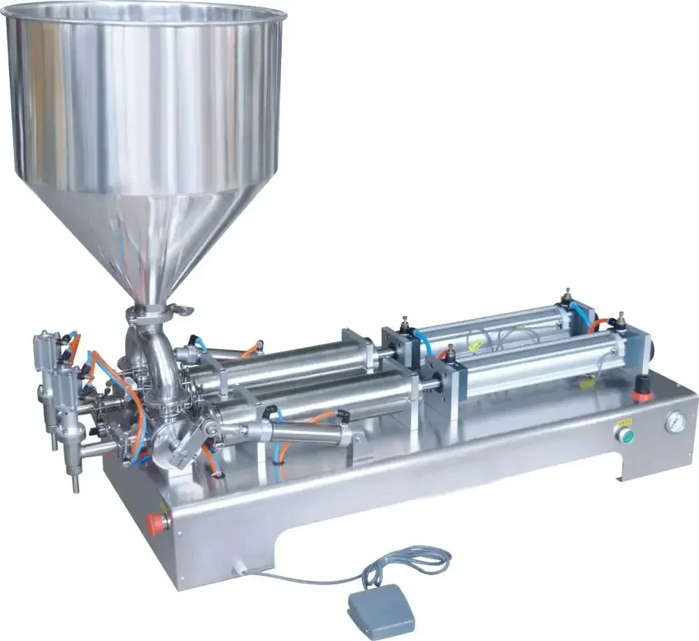 

New Type 100-5000 Horizontal double head High quality honey /cosmetics paste filling machine With stirringHOT SALES