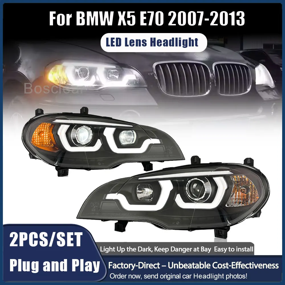 

Head Lamp Assmebly for BMW E70 X5 LED Headlight 2007-2013 Headlights X5 Front DRL Turn Signal High Beam Angel Eye Projector Lens