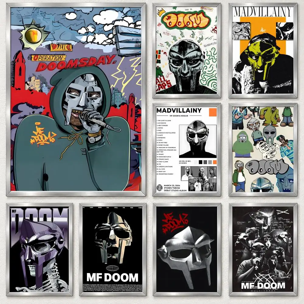 Legendary Underground Hip-Hop Rapper MF DOOM Poster Self‑Adhesive Waterproof PP Poster Coffee Bar Wall Art Home Decor