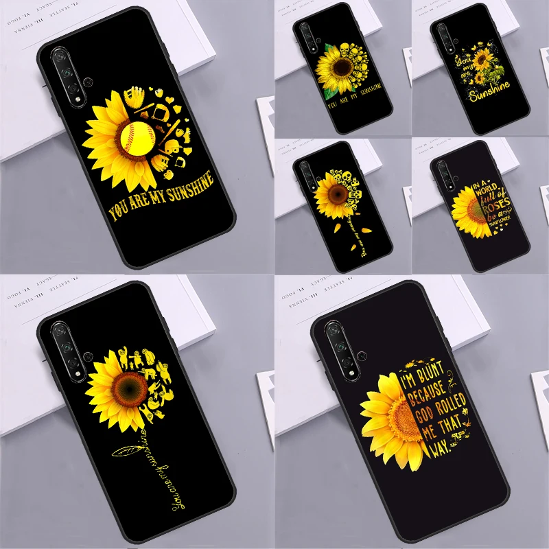 You Are My Sunshine Sunflower Case For Huawei Mate 60 Pro P60 P40 P30 P20 Lite Nova 5T 3i 8i 11i 9 10 SE Y60 Y61 Y70 Y90