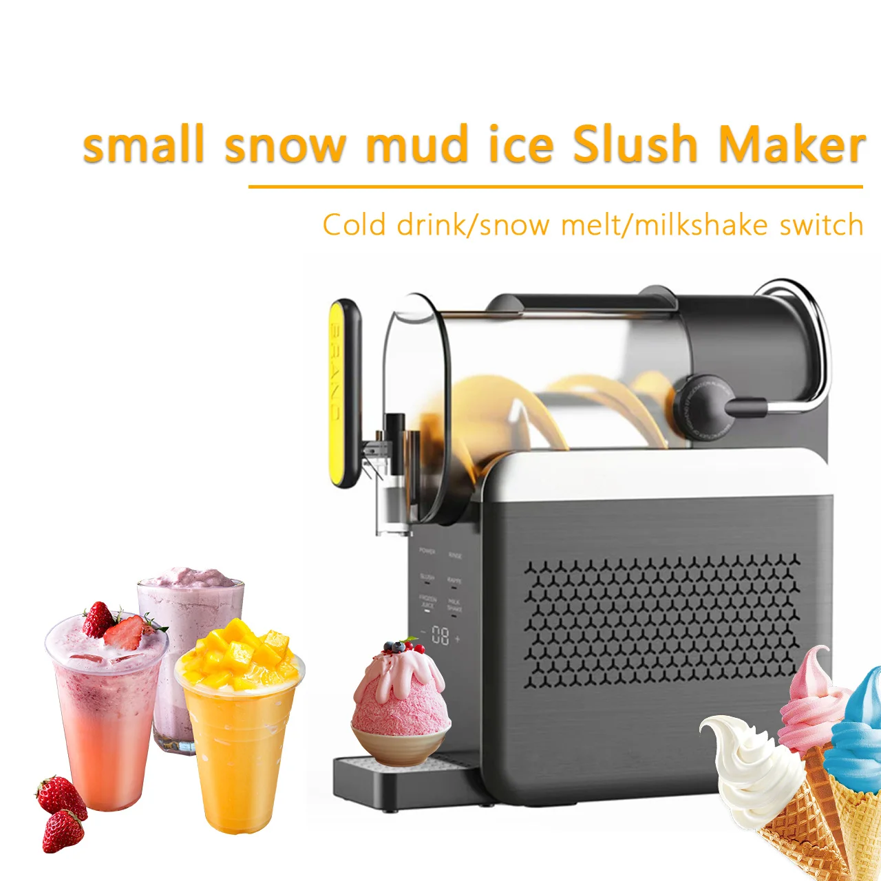 

200 watt multifunctional household small snow mud ice Slush Maker frozen beverage machine for family party snow velvet machine