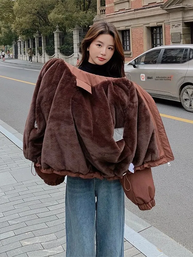 

Thiened Fce Winter Cotton Jaet Women's ort Parka Coat with Hood US Sle Warm Casual Outerwear for Ladies