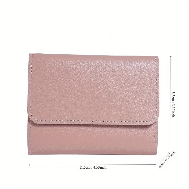 محفظة نسائية بسيطة وقصيرة، محفظة عملات معدنية لامعة رفيعة بثلاثة أضعاف، حامل تذكرة الطالب، حقيبة بطاقات متعددة الوظائف، لعيد الشكر