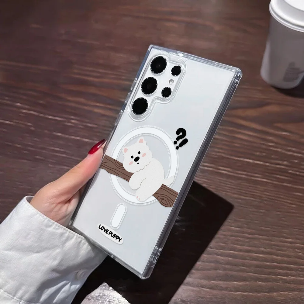 Magnetic Phone Case for Samsung Galaxy S26 Plus S25 Edge S24 FE S23 S22 Ultra Cases Cute West Highland White Terrier Puppy Funda view 4