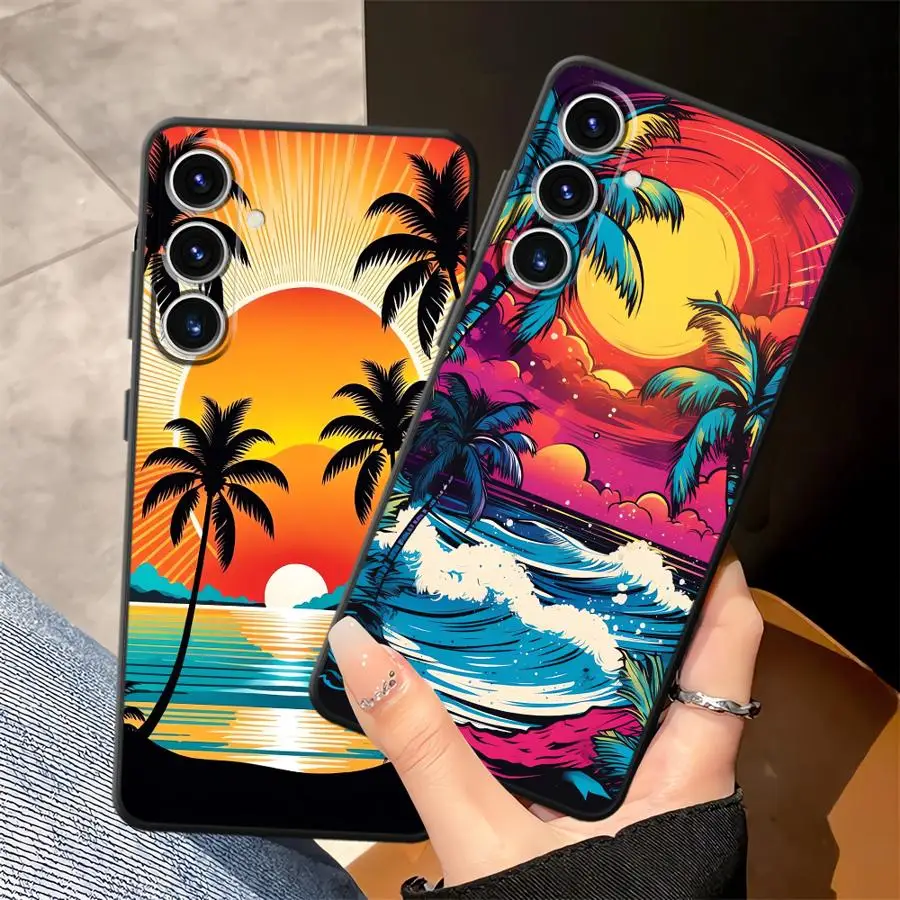 Vacation Sunset Phone Cover Case for Samsung Galaxy A36 A05 A06 A57 A15 A73 A51 A53 A17 A55 A25 A16 A52 A23 A37 A70 A13 A50 A41
