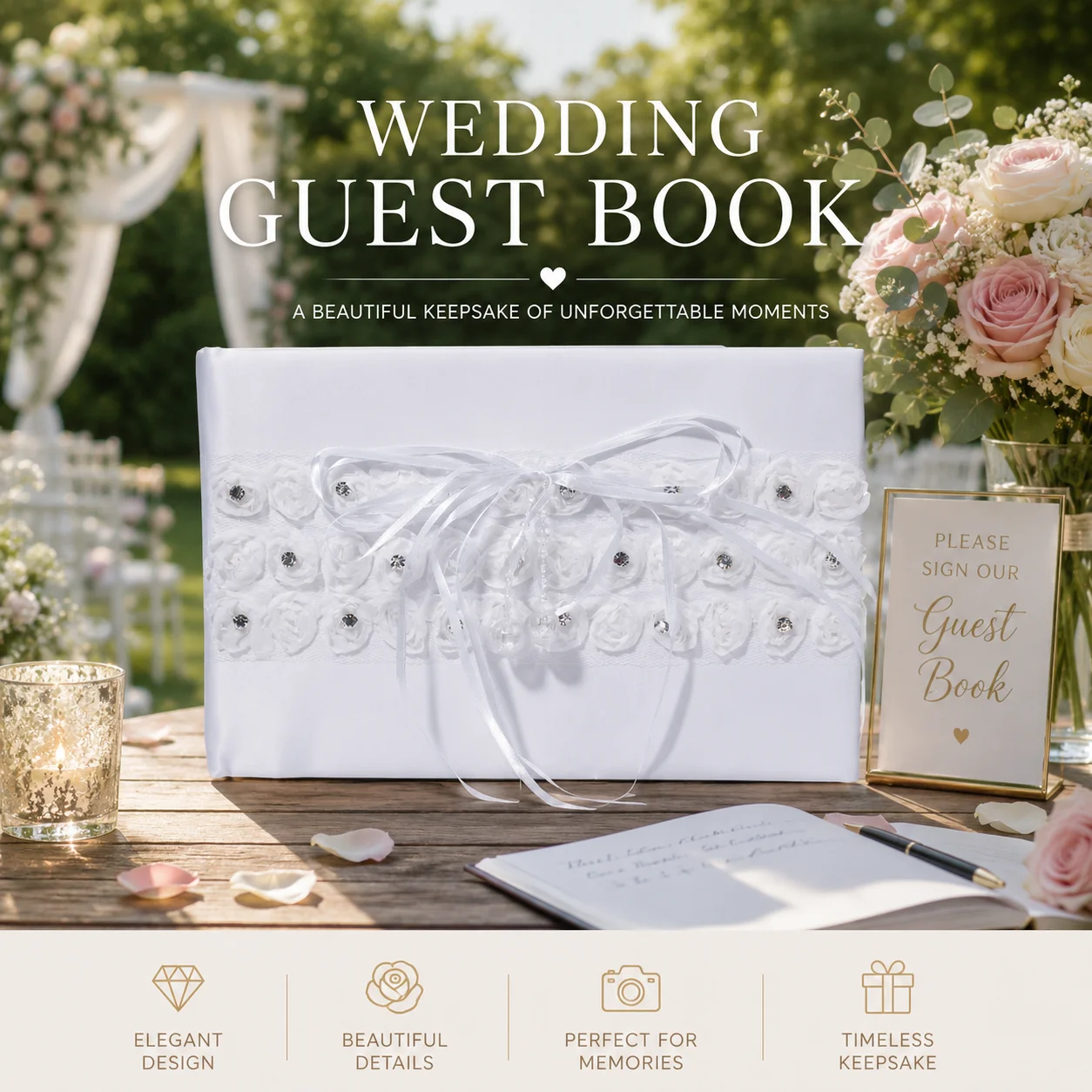 Artistic minimalist wedding guest book, suitable for wedding reception