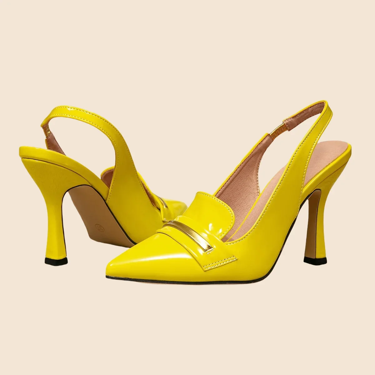 Women's Stylish PU Stiletto Heels High-Heeled Sandals Breathable Height Increasing Solid Color for Summer Festivals Sexy