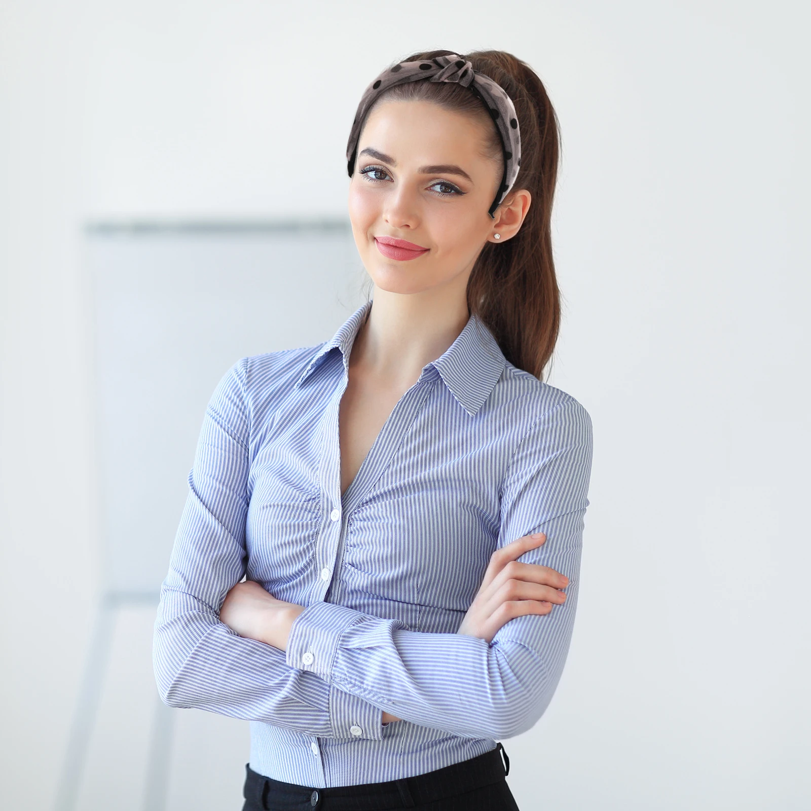 

2Pcs Dot Headb Mesh Cross Hair Fashion Hoops Knot Wide Brimmed Ties Vintage Stretchable Comfortable Anti Scratch Ends