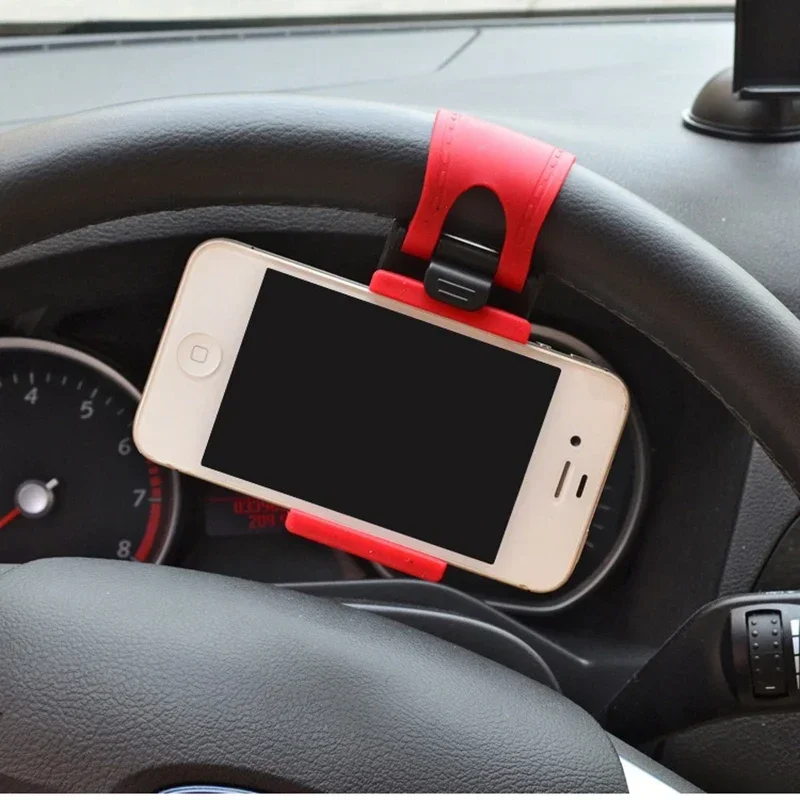 1pc Universal Car Steering Wheel Mobile Phone Holder Mount Buckle Socket Holder for IPhone Xiaomi Samsung GPS Stands