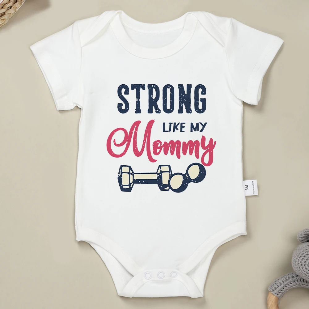 

Strong Like My Mommy Fun Cute Baby Boys Clothes Cozy Cotton Summer Breathable Newborn Girls Onesies Aesthetic Harajuku Bodysuit