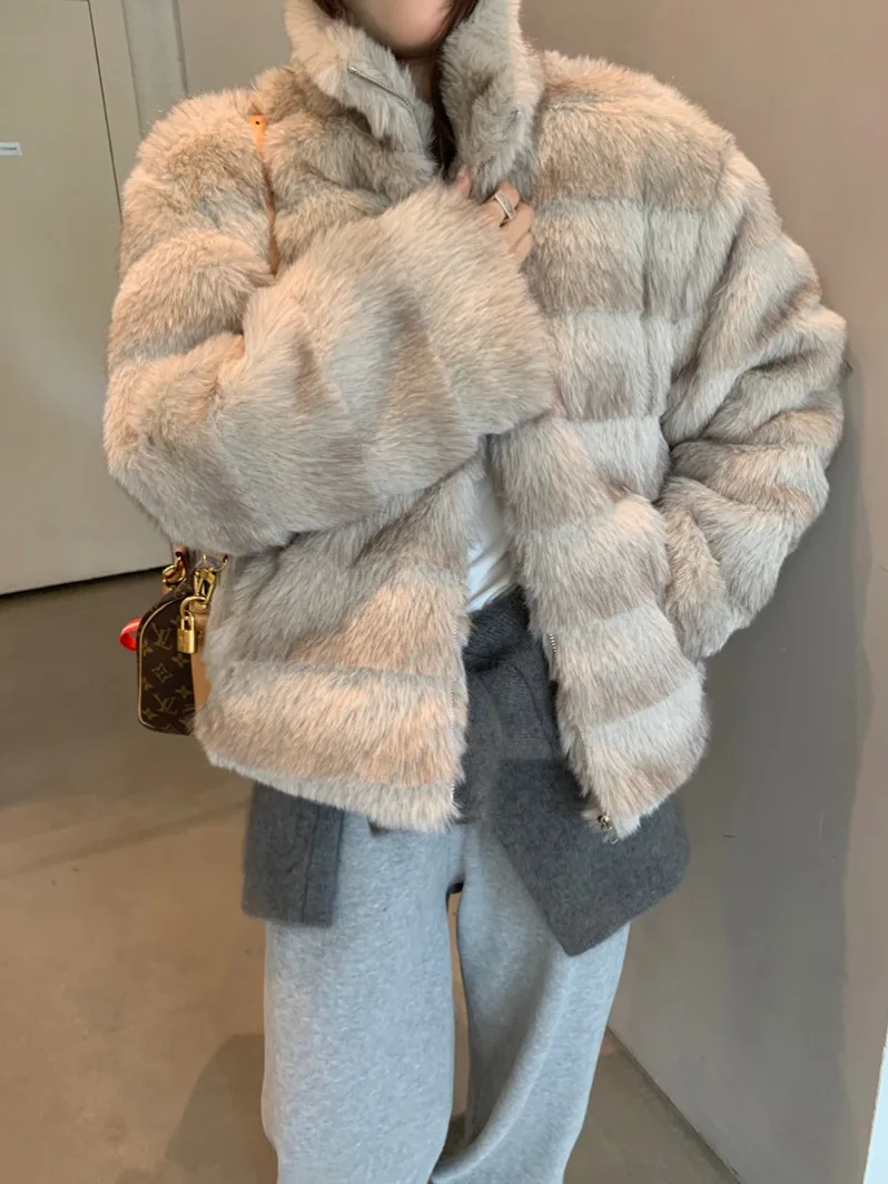 레트로 슬리 레이어드 모피 코트 여성용 2025 겨울 신상 다용도 플러스 탑 출퇴근용 기타 기타 기타