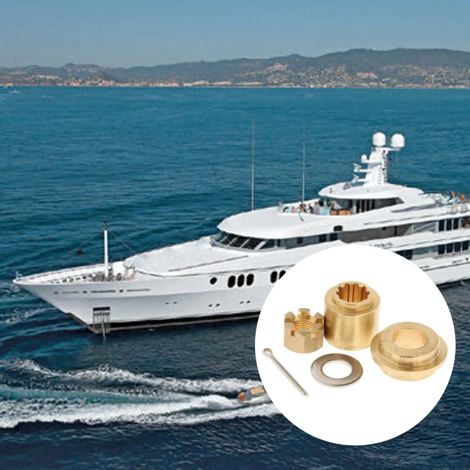 

Marine Propeller Installation Hardware Splined Nut and Washer Set Boat Engine Accessories for Yamaha 20 to 30HP