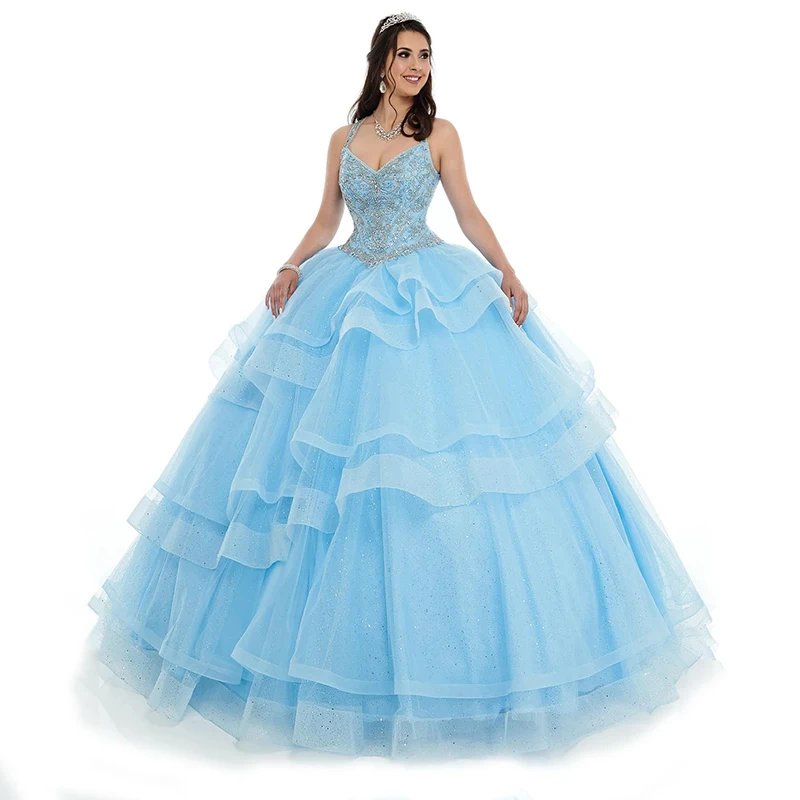 فساتين نسائية من Doymeny فساتين Quinceañeras مزينة بالخرز من الكريستال Vestidos De 15 سترة Años Quinceanera حلوة 16 فساتين مطرزة