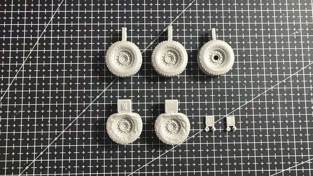 1/35  MT Flat Tire Set Resin Upgrade Parts for Academy Bronco Tamiya DW35086 Military Vehicle Model Accessory