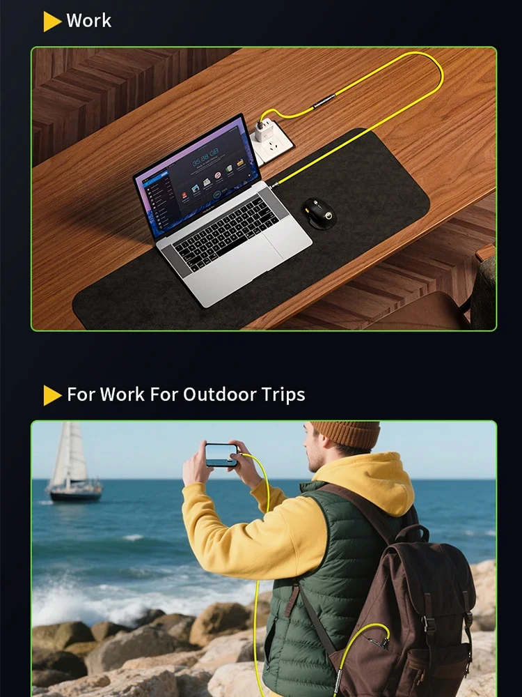 240W 3-in-1 Kirsite Cable USB Fast Charging Multiple Functions Use for iPhone iPad Notebook Tablet Xiaomi Samsung Mobile Phone