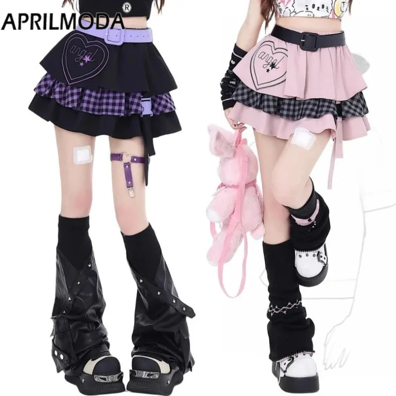 

2025 High Waist Women Sweet Girls Harajuku Vintage Short Skirt Ruffles Pink Black Y2k Mini Gothic Punk Lolita Style Cake Skirt