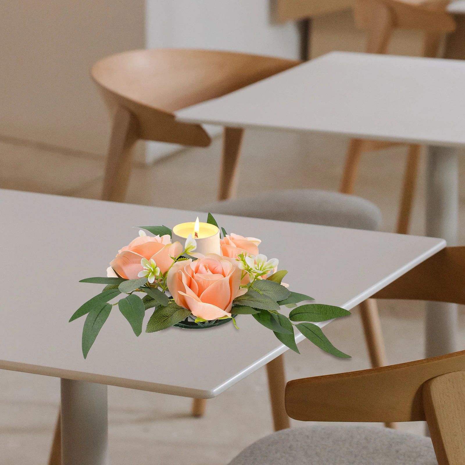 

Simulated Rose Wreath Elegant Table Decor Faux Flower Rings C Wreath Wedding Home Decorations C Rings