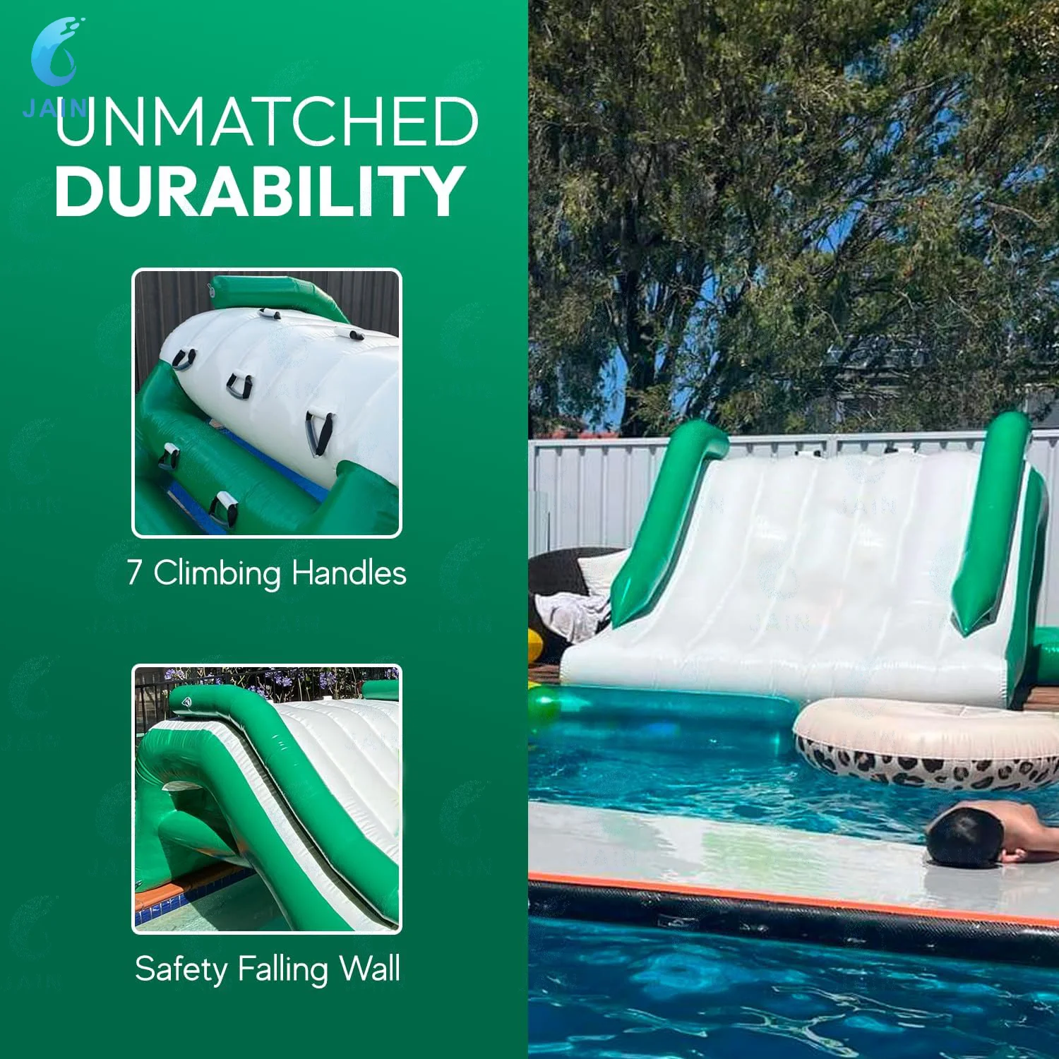 Mini tobogán inflable de cascada para niños y adultos, tobogán acuático para piscina, parque acuático, diversión de verano, PVC resistente