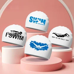 Large Size Silicone Swimming Caps Printed Swimming Cap Comfortable Long Hair Ear Protection Swim Caps Swimming Pool Accessories