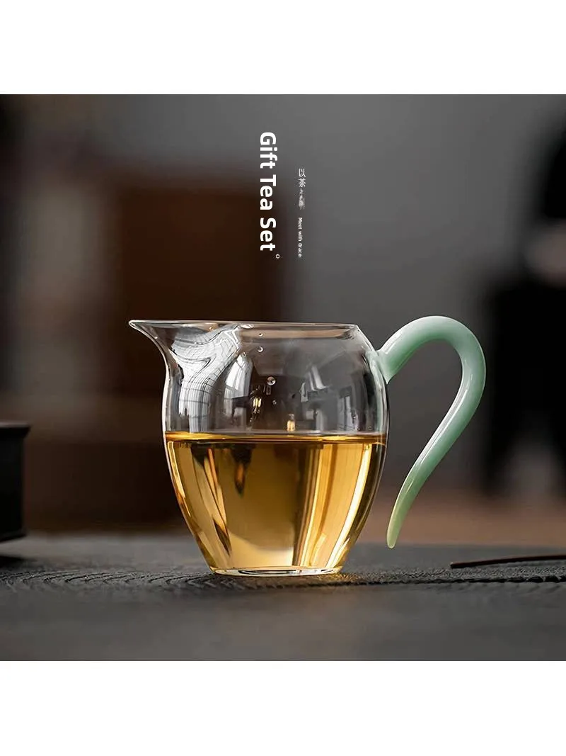 高硼珪酸耐熱ガラス製功夫茶器セットアクセサリー　手作り茶碗　エレガントなデザイン　家庭用茶道具