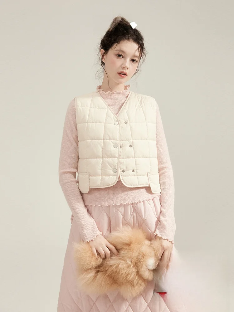 

Теплый двубортный тюсет на гусином пуху, женская внутренняя одежда, верхнее пальто, зимнее модное пальто для поездок на работу, длина V-Ne