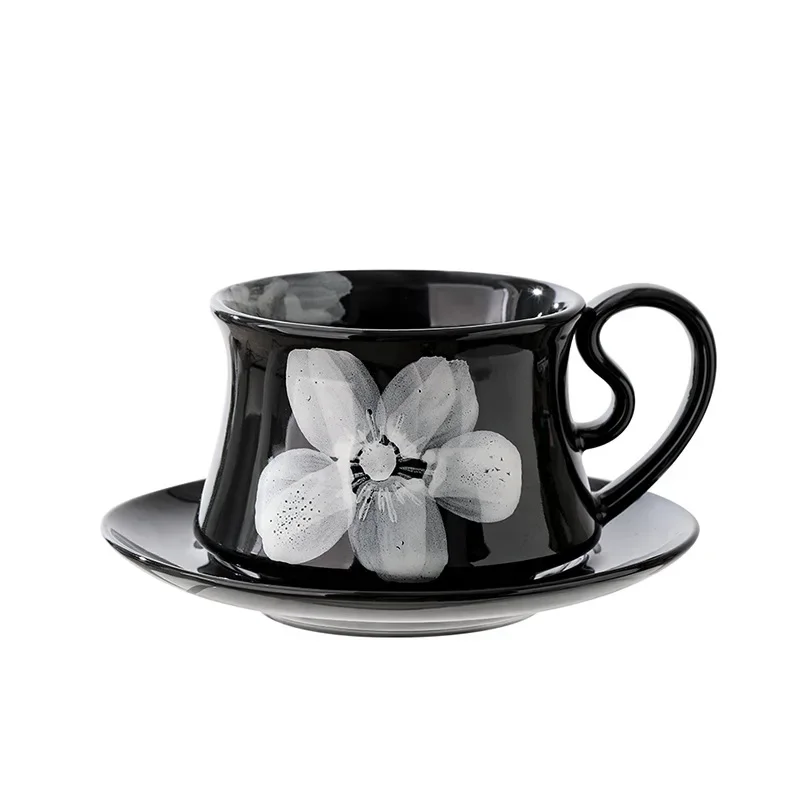 Simple Japanese ceramic coffee couple pair of cups ins style creative breakfast cup bowl household fireplace tea cup set