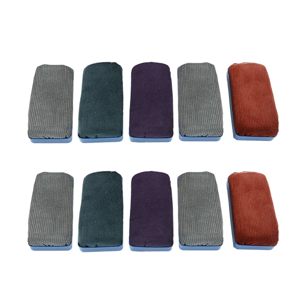 

10 pcs 10.5X5.5Cm Square Magnetic Blackboard Thickened Flannel Whiteboard Eraser For Office School Supplies White Porcelain