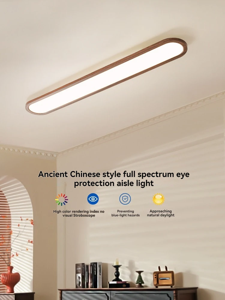Nordic Modern Minimalist Hallway Ceiling Light, Vintage Mid-Century Simple LED Corridor Lamp, Flush Mount Bedroom Entrance Light