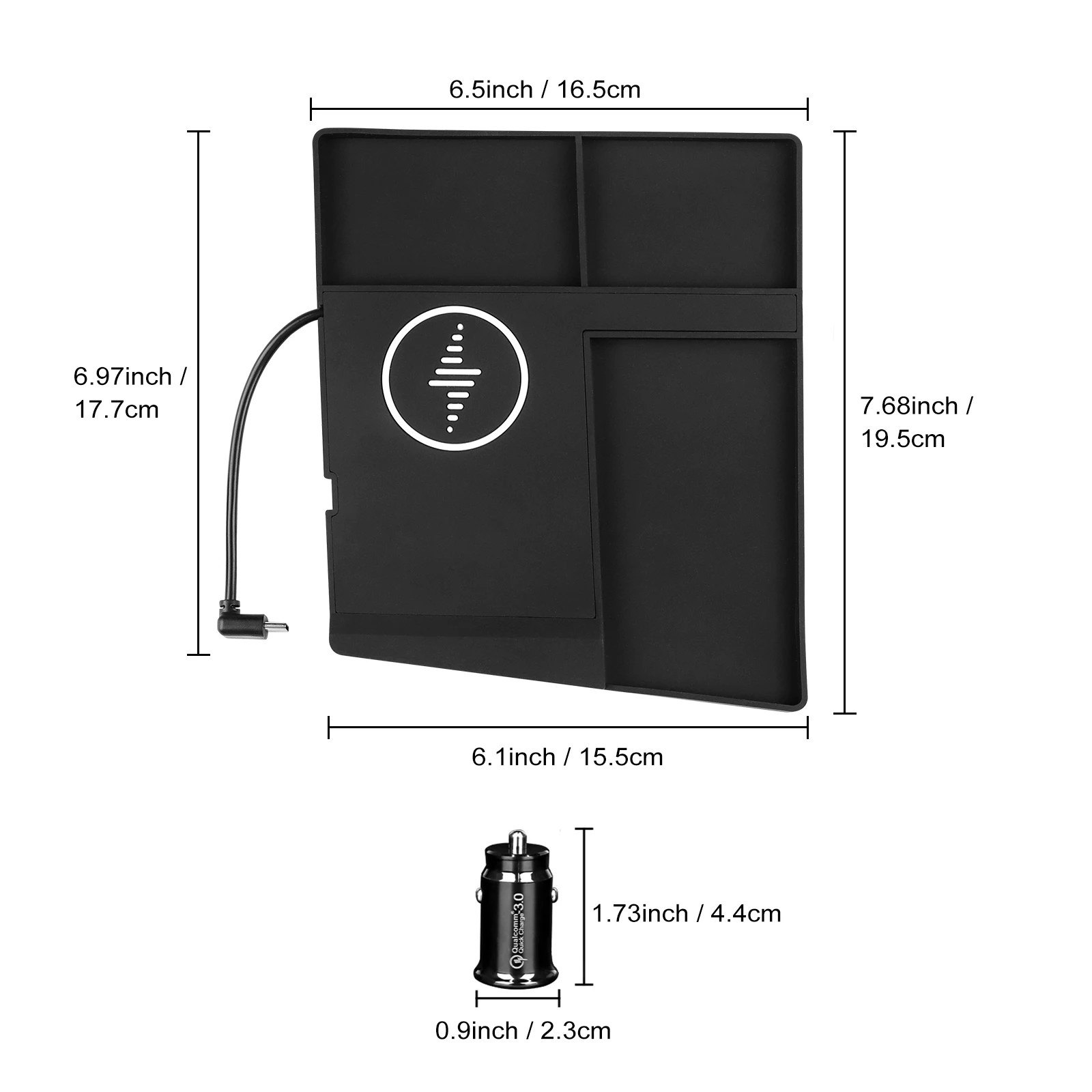 For Hyundai Elantra 2021- 2024 Car Wireless Charger Pad Fast Charging Center Console Organizer Interior Modification Accessories