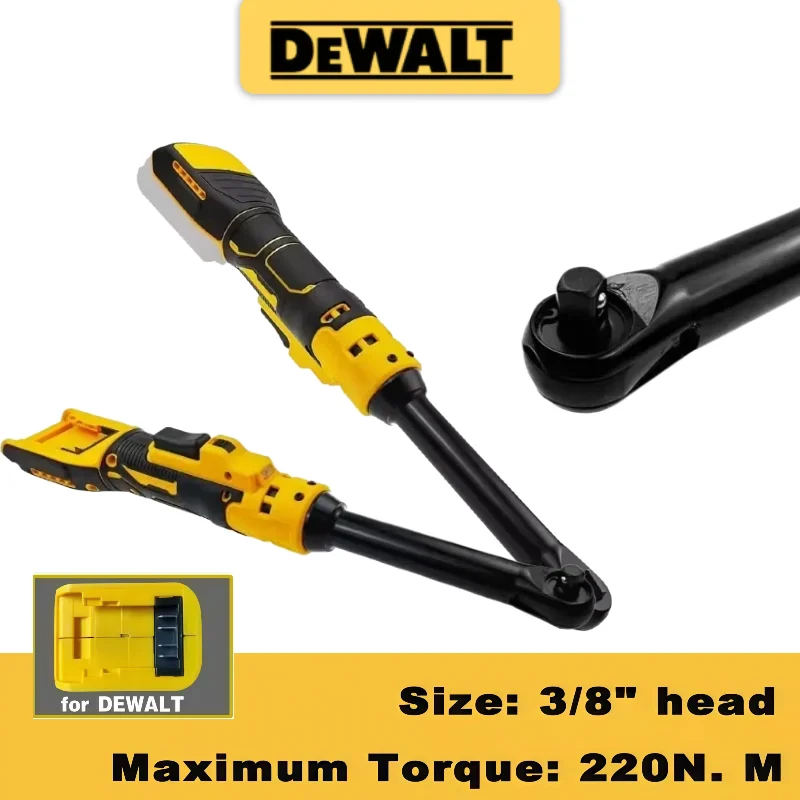 cle-a-cliquet-electrique-sans-fil-dewalt-jlbs-de-6-pouces-3-8-pour-demontage-de-ecrous-avec-tete-d'extension-de-batterie-dewalt-220n-outil-m-drive
