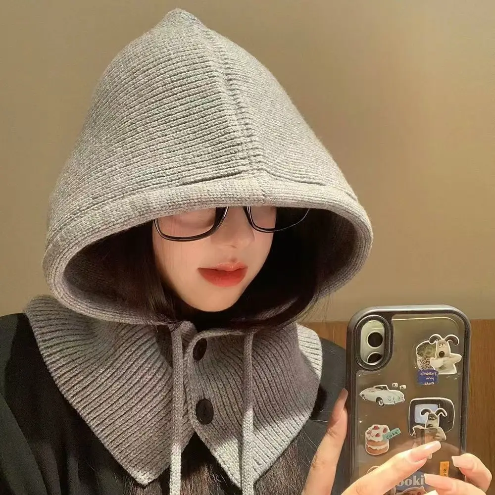 

Women's Pullover Hats Korean Simple Fashionable Versatile Multi-functional Knitted Hats Scarf Winter Warm Soft High-quality Hats