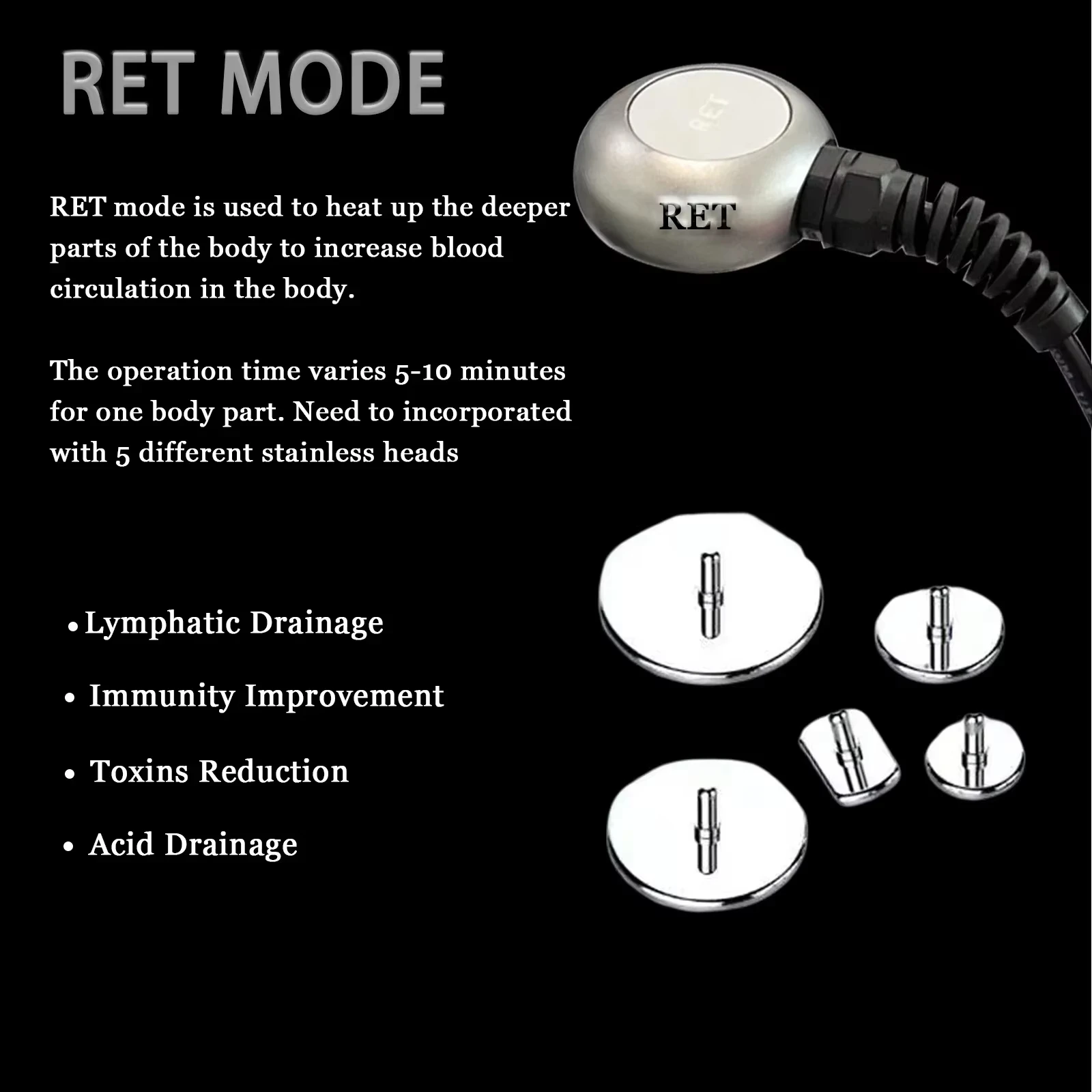 Elitzia-T8 448KHZ آلة العلاج Tecar RET CET Monopole RF Diatherapy لتخفيف آلام العضلات وجهاز تخفيض السيلوليت