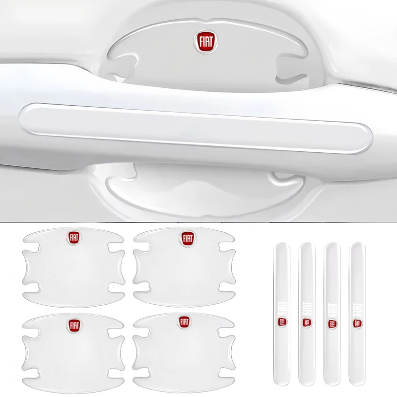 Car Door Handle Bowl Protective Stickers Car Anti-collision Strip For FIAT 500 Grande Stilo Freemont Punto Astra Bravo Ducato