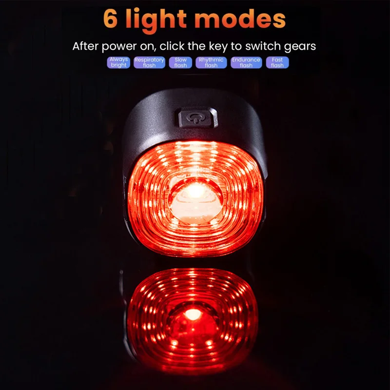 Bicicleta USB Smart Auto Brake Sensing Light, LED à prova d\'água, Carregamento do farol traseiro do ciclismo, Avisar a luz traseira da bicicleta