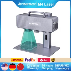 ATOMSTACK M4 Infrared Laser Engraver Fast Speed Desktop Infrared Marking Machine 70x70mm Area for All Metal Plastic Red Light