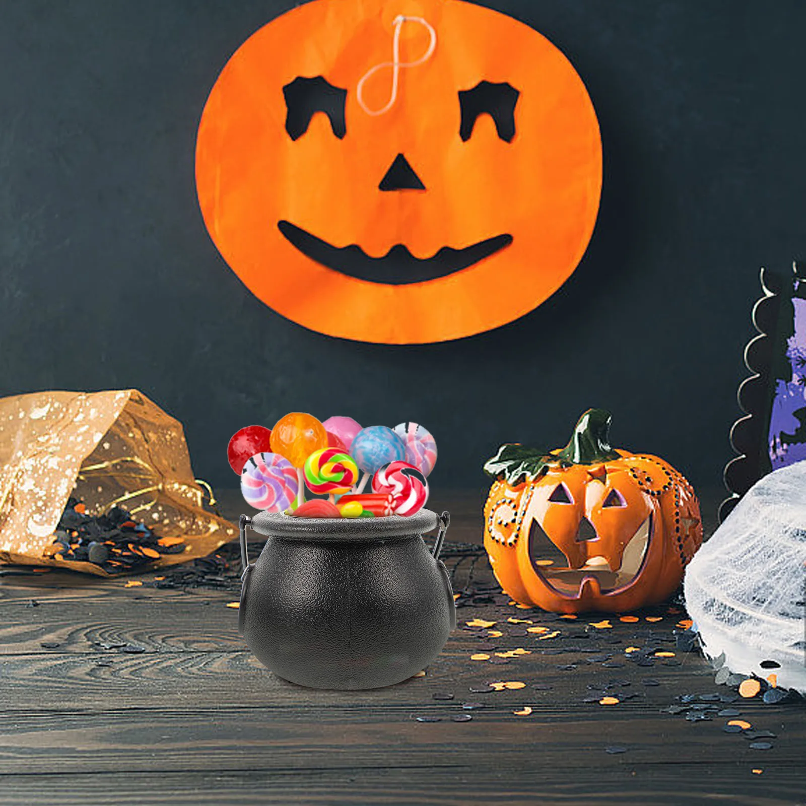 

8 pcs 5X7Cm Plastic Witch Candy Jars Halloween Party Decor Treat Holders For Club Bar Black Costume Accessories