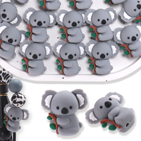 5pcs 3D Koala Silicone Focal Beads For Pens Animal Silicone Bead For DIY Keychains Jewelry Making Bracelet  Handmade Crafts