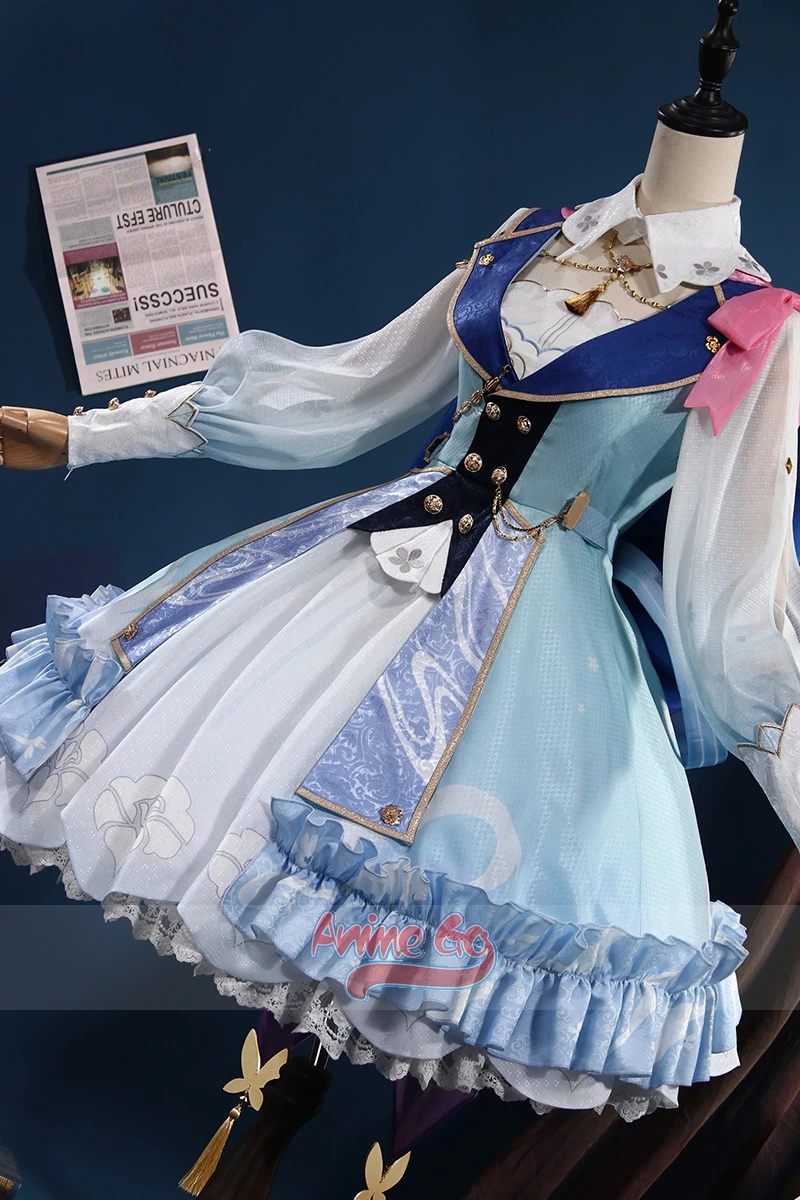 Auf Lager Spiel Genshin Impact Kamisato Ayaka Cosplay Kostüm Hut Spring bloom Missive Lolita Kleid Outfit C07483-AA