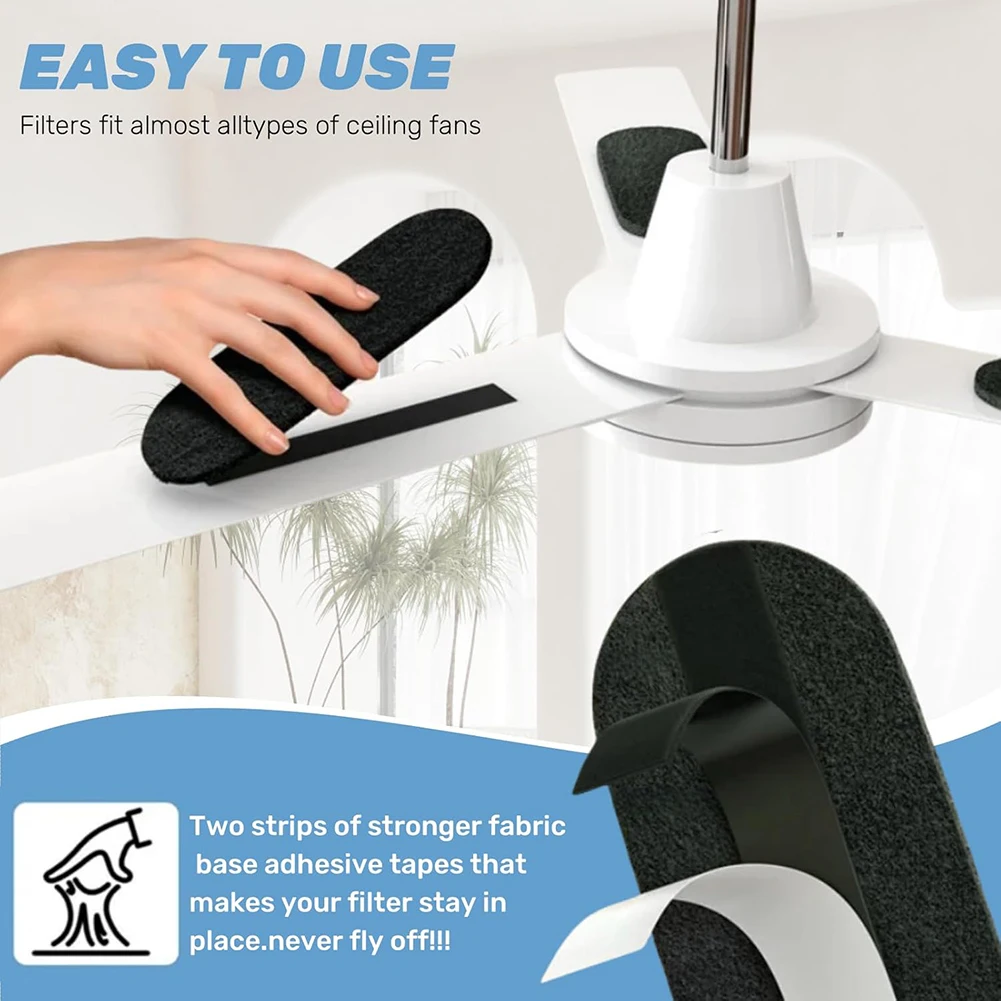 

Фильтры лопастей вентилятора с активированным кокосовым углем для потолочных вентиляторов. Эффективное пыль и поглощение. Совместимы со всеми моделями.