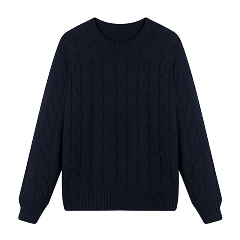 Solid Striped High-End Men Sweater Wool 11.1% Pullovers Knitwear Winter Quality Silky Comfortable Anti-Pilling Sueters De Hombre