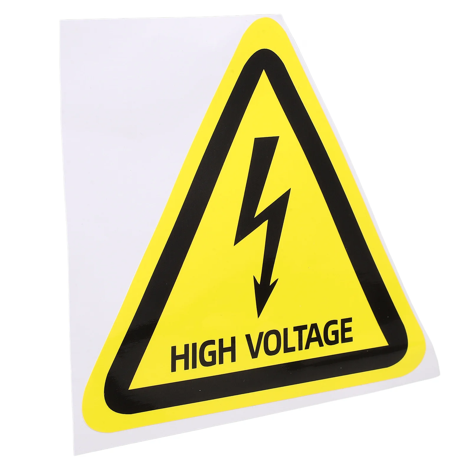 6 Inch High Voltage Safety Sticker Yellow Triangle Warning Sign Electrical Room Labels Self Adhesive PP Caution